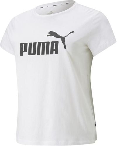 PUMA Ess Logo Tee Plus T-shirt - White