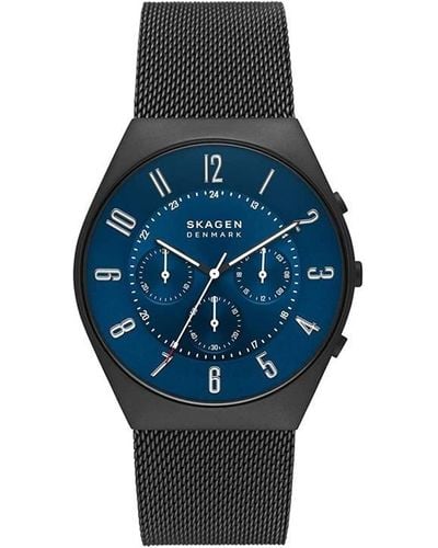 Skagen Chronograph Stainless Steel Classic Analogue Watch - Blue