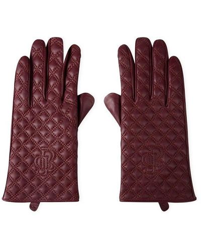 Biba Quilted Leather Glove - Purple