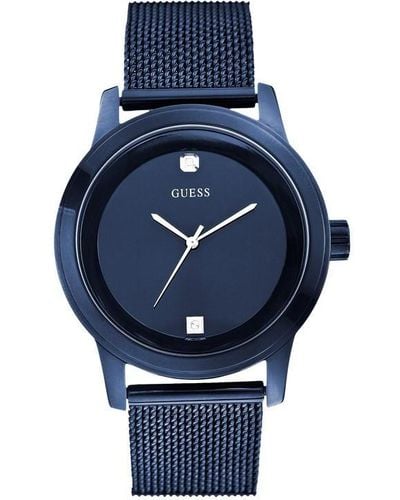 Guess Steel Fashion Analogue Quartz Watch - Blue