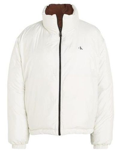 Calvin Klein Ckj Reversible 90's Puffer Jacket - White