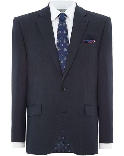 Turner and Sanderson Crescent Textured Suit Jacket - Blue