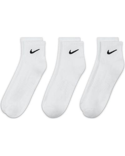 Nike Three Pack Quarter Socks - White