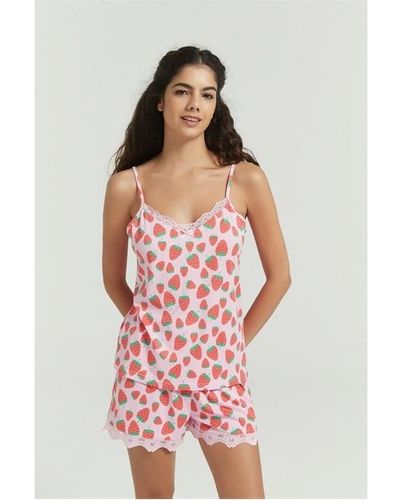 Be You Strawberry Shortie Pyjama Set - Pink