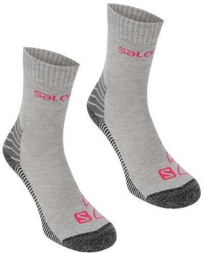 Salomon Lightweight 2 Pack Walking Socks Ladies - Grey