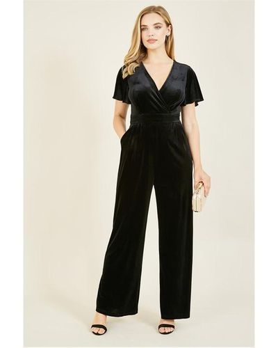 Yumi' Jumpsuit With Angel Sleeves - Black