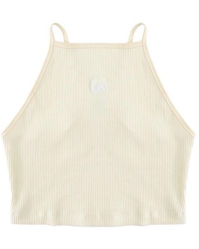 England Netball Ribbed Netball Fitted Crop Top - Natural