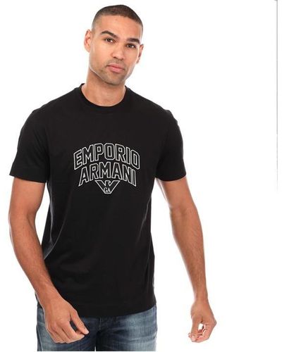 Armani Embroidered Logo T-shirt - Black