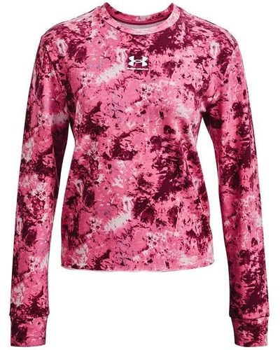 Under Armour S Rival Terry Crew Jumper Pink S