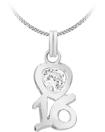 Be You Sterling Cz '16' Necklace - Metallic