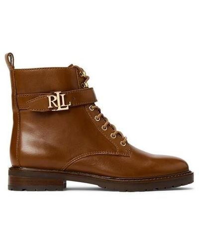 Lauren by Ralph Lauren Eldridge Burnished Leather Boot - Brown