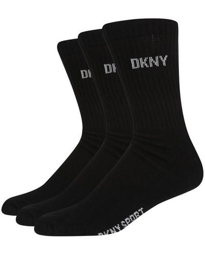 DKNY Ribbed 3 Pack Socks - Black