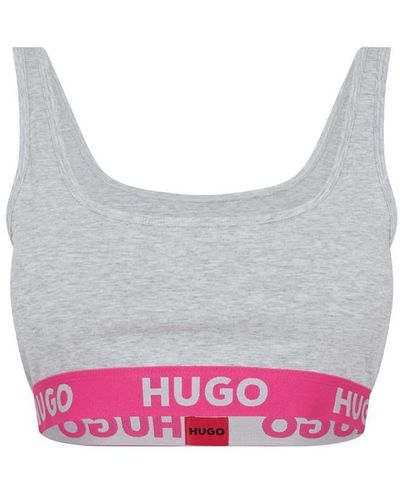 HUGO - Stretch-cotton bralette with logo band