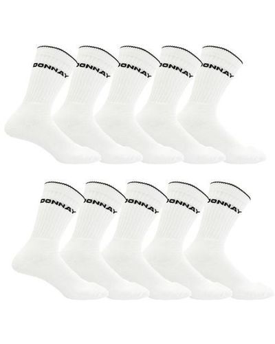 Donnay Crew 10 Pack Sports Socks Lddies - White