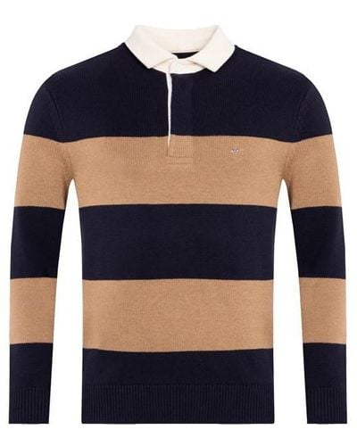 Eden Park Navy Blue Polo Collar Jumper