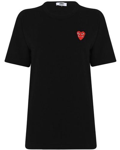 COMME DES GARÇONS PLAY Play Double Heart T Shirt - Black