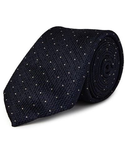 Haines and Bonner Silk Spot Tie - Blue