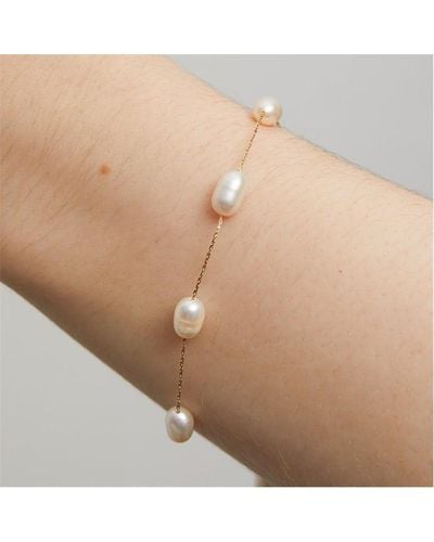 Jon Richard Plated Chain And Freshwater Pearl Bracelet - Natural