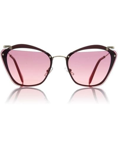 Miu Miu Bordeaux Mu 54ts Irregular Sunglasses - Pink