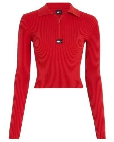 Tommy Hilfiger Tjw Zip Thru Badge Cardigan - Red