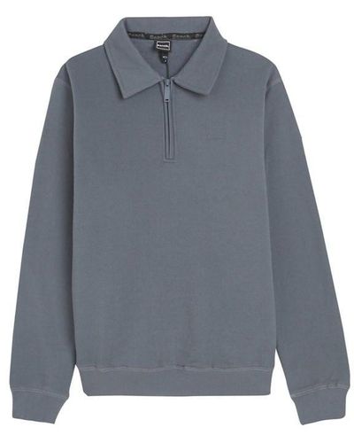 Bench Collar Detail Quarter Zip Sweatshirt - Grey