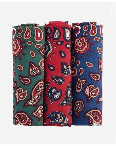 Barbour Paisley Handkerchiefs Gift Box Set - Red