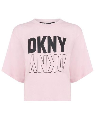 DKNY Reflect Cropped T Shirt - Pink