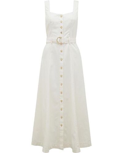 Forever New Maja Denim Dress - White