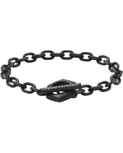 Armani Exchange Gents Jewellery Logo Bracelet - Black