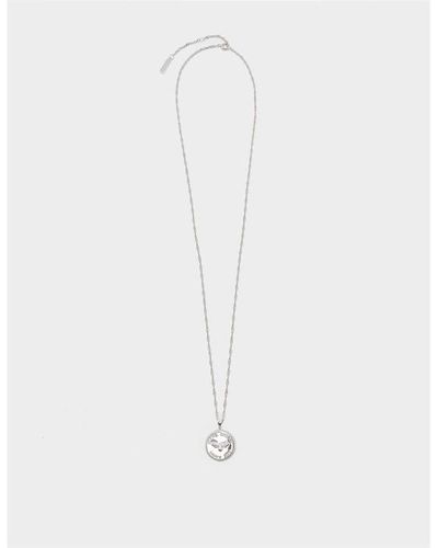 Olivia Burton Plated Lucky Bee Pendant Necklace - White
