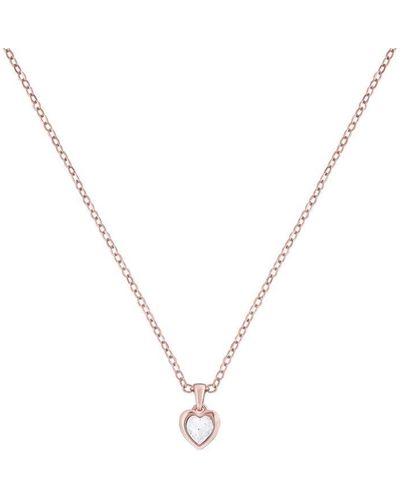 Ted Baker Crystal Heart Pendant Necklace - Metallic
