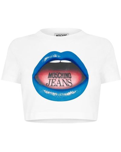 Moschino Cropped Tee Ld41 - Blue