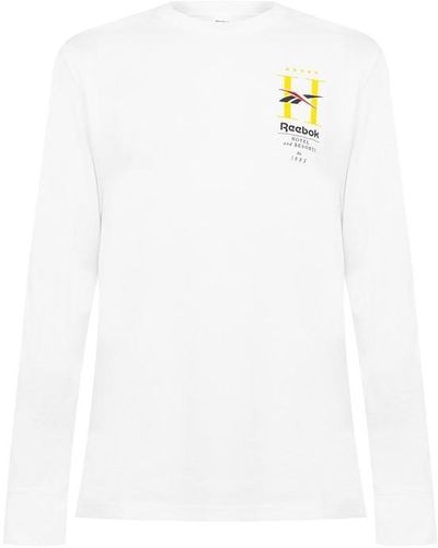 Reebok Long Sleeve Hotel T Shirt - White