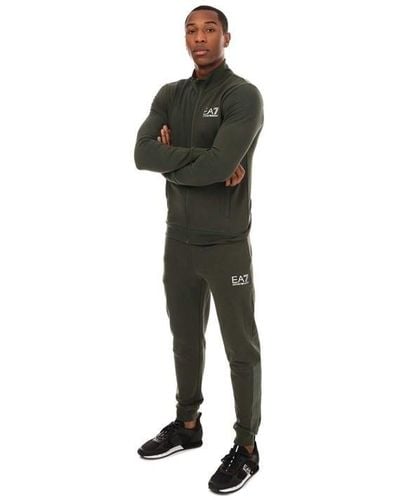 EA7 Recycled Cotton-blend 7 Lines Tracksuit - Black