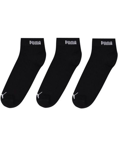 PUMA 3 Pack Quarter Socks - Black