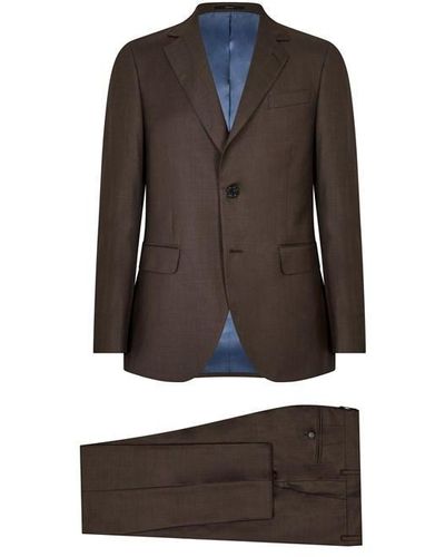 PS by Paul Smith Tailored Sharkskin Suit - Brown