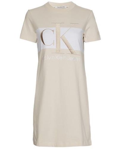 Calvin Klein Block T-shirt Dress - Natural