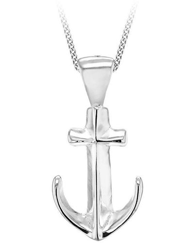 Be You Sterling Anchor Necklace - Metallic