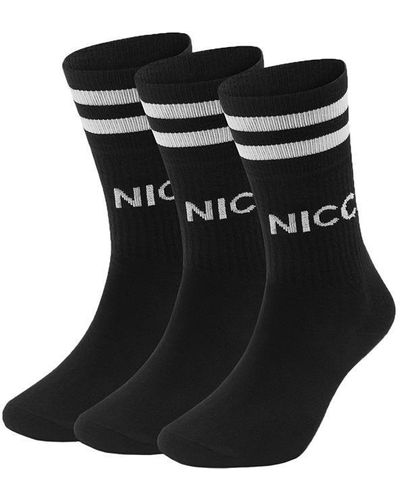 Nicce London 3 Pack Crew Socks - Black