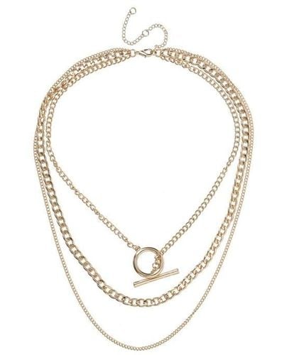 Miso Layered Chain Necklace - Metallic
