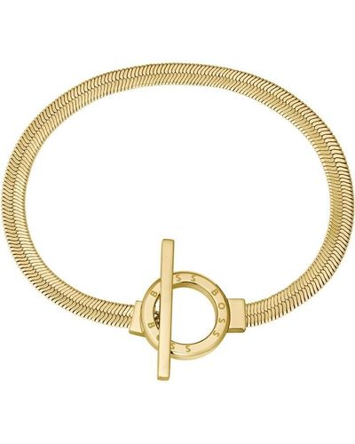 BOSS Ladies Zia Light Yellow Ip Chain Bracelet - Metallic