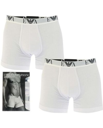 Armani 2 Pack Boxer Shorts - White
