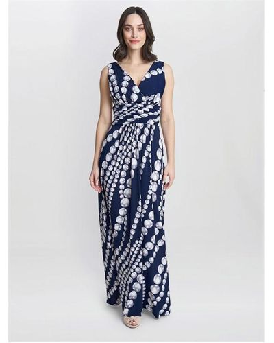 Gina Bacconi Harriet Jersey Maxi Dress - Blue