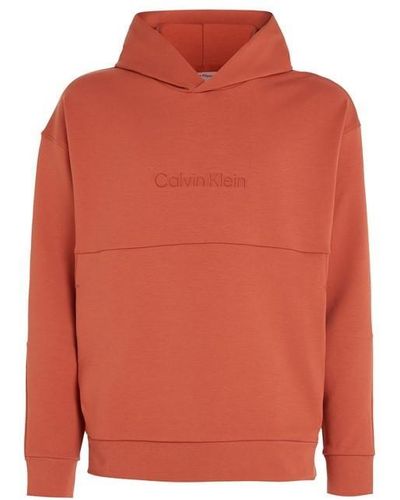 Calvin Klein Comfort Debossed Logo Oth Hoodie - Orange