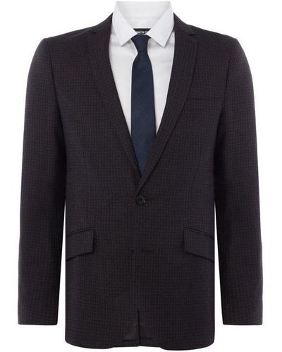 Kenneth Cole Stanton Gingham Checked Slim Fit Suit Jacket - Blue