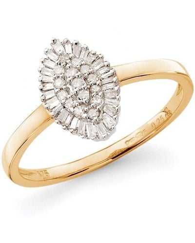 Other 9ct Yellow Diamond Marquise Cluster Ring - Metallic