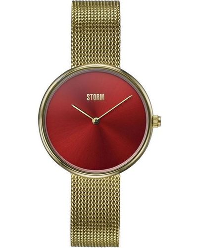 Storm Plated Stainless Steel Fashion Analogue Watch - Red