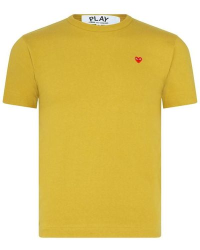 COMME DES GARÇONS PLAY Small Peeping Heart Patch T-shirt - Yellow