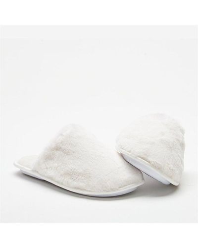 Studio Memory Foam Mule Slippers - White