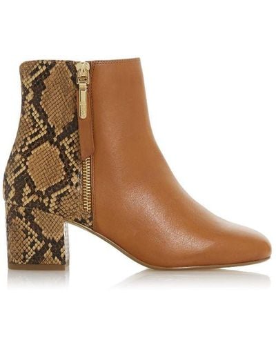 Dune Orlla Side Zip Ankle Boots - Brown